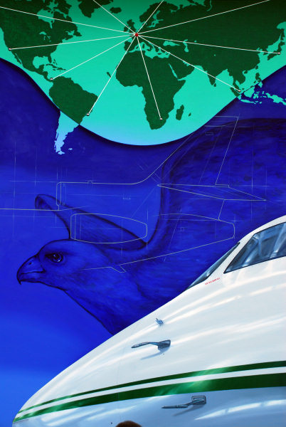 Sambataro aviation art - Dassault Falcon 7X, state-of-the-art Technology at FlightSafety International, Dallas, TX