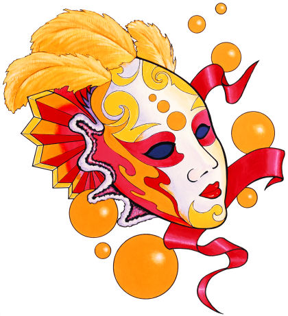 Original Mask Painting for Mark Danielle Orange Liqueur Labels